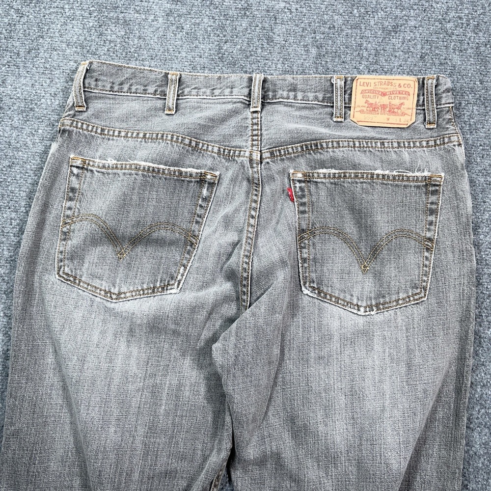 Levis 559 Relaxed Straight Jeans Mens 38x34 Black Y2K Tag Faded Baggy Skater - Picture 4 of 13